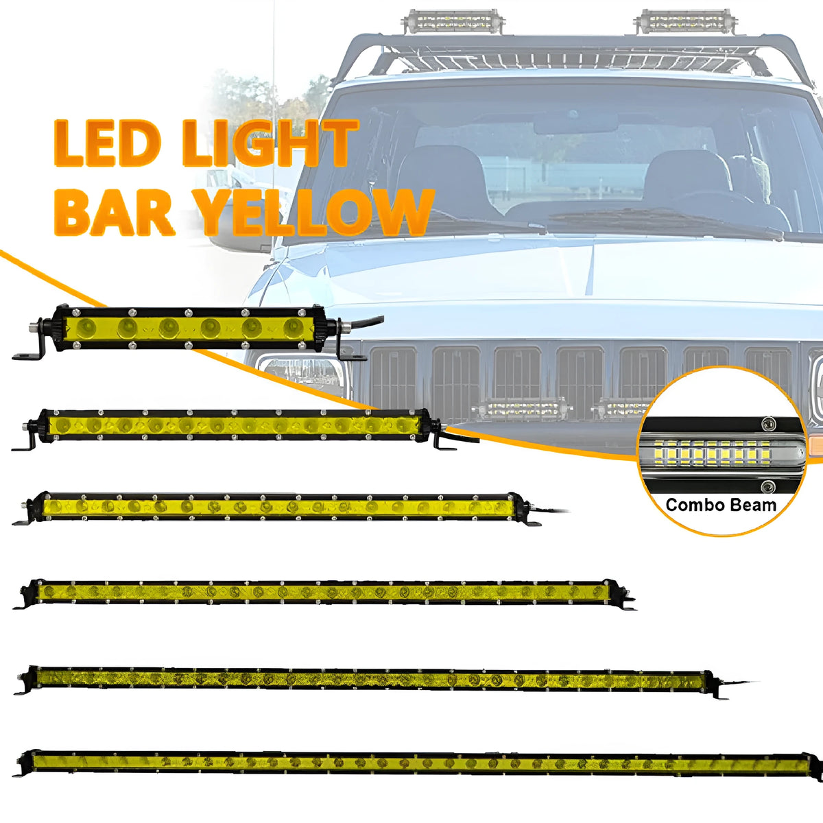 25-inch single row LED light bar with aluminium housing and mounting brackets for car or truck.