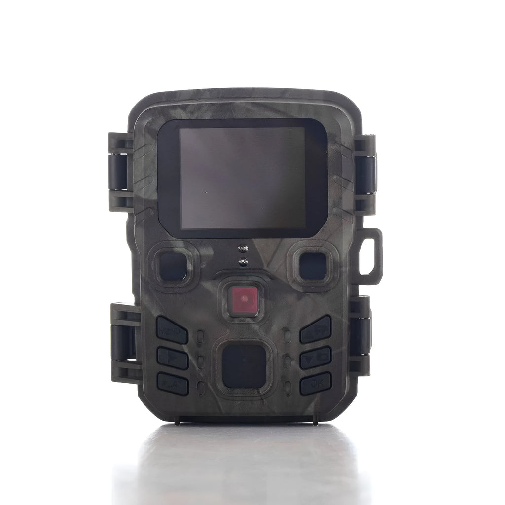 Black infrared night vision monitoring device with 12MP sensor and TF card storage slot