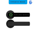 Black smart door lock with spherical card handle for indoor wooden doors