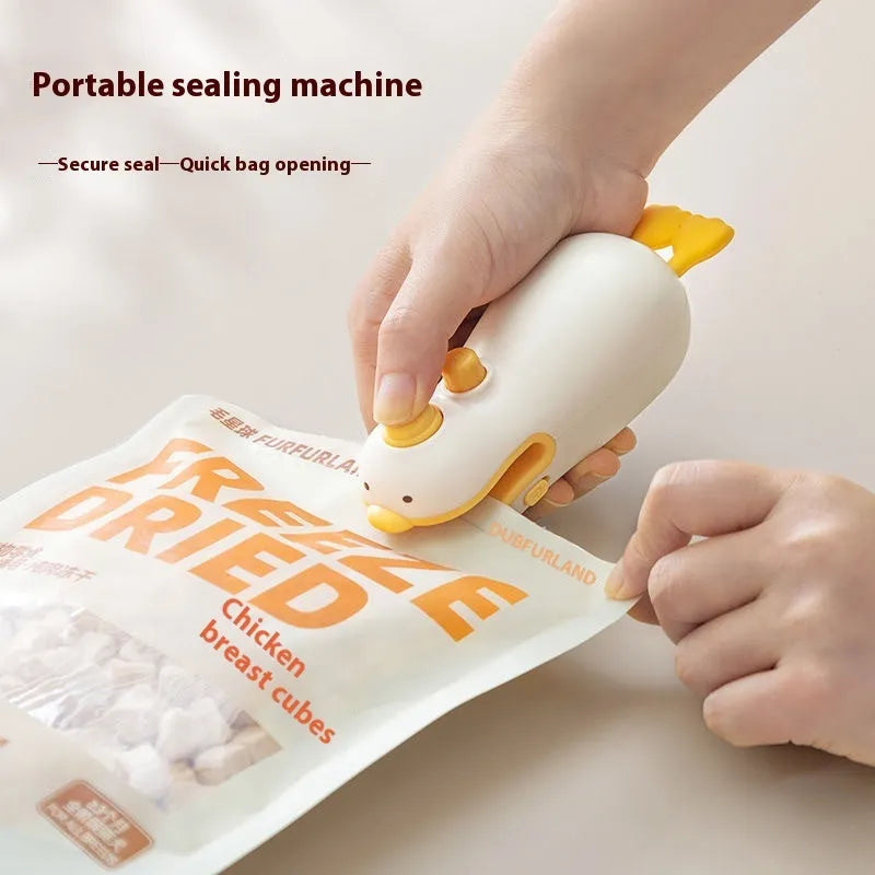 Small yellow duck rechargeable sealing machine with animal jacquard design