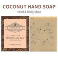 Handmade plant essential oil soap bars in coconut, green tea, lavender, and rose scents