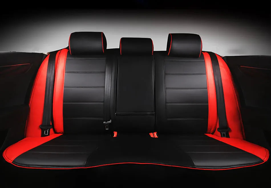 Cow leather car seat cover with binding edges in beige and black colour options