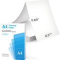 White A4 thermal printer paper in folding paper bag packaging with dimensions 210x297mm