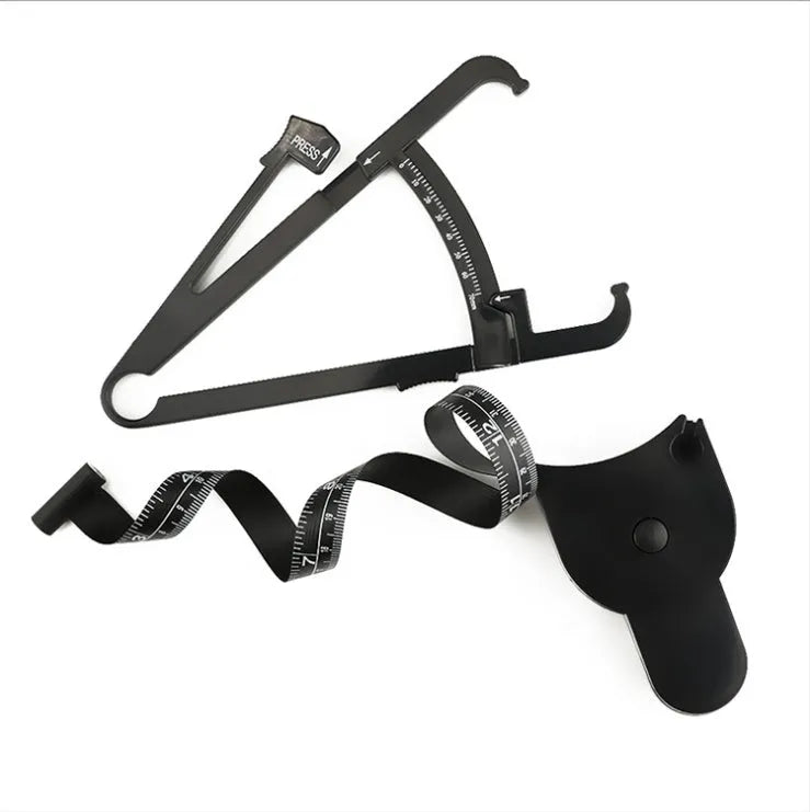 Black ABS plastic body fat caliper instrument for measuring skinfold thickness