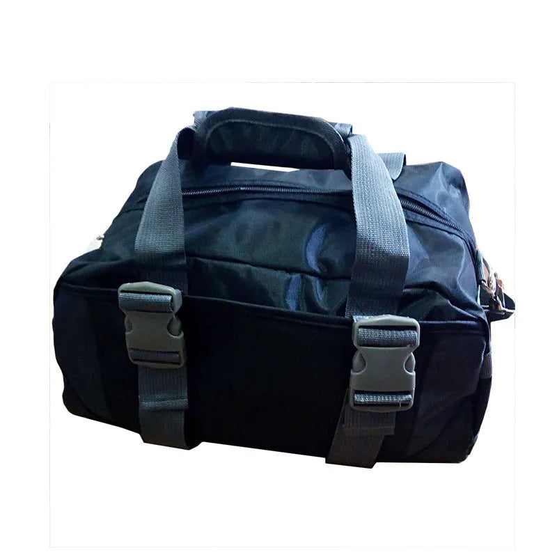 Nylon yoga and gym bag shown in multiple colours including black, blue, green, and pink.