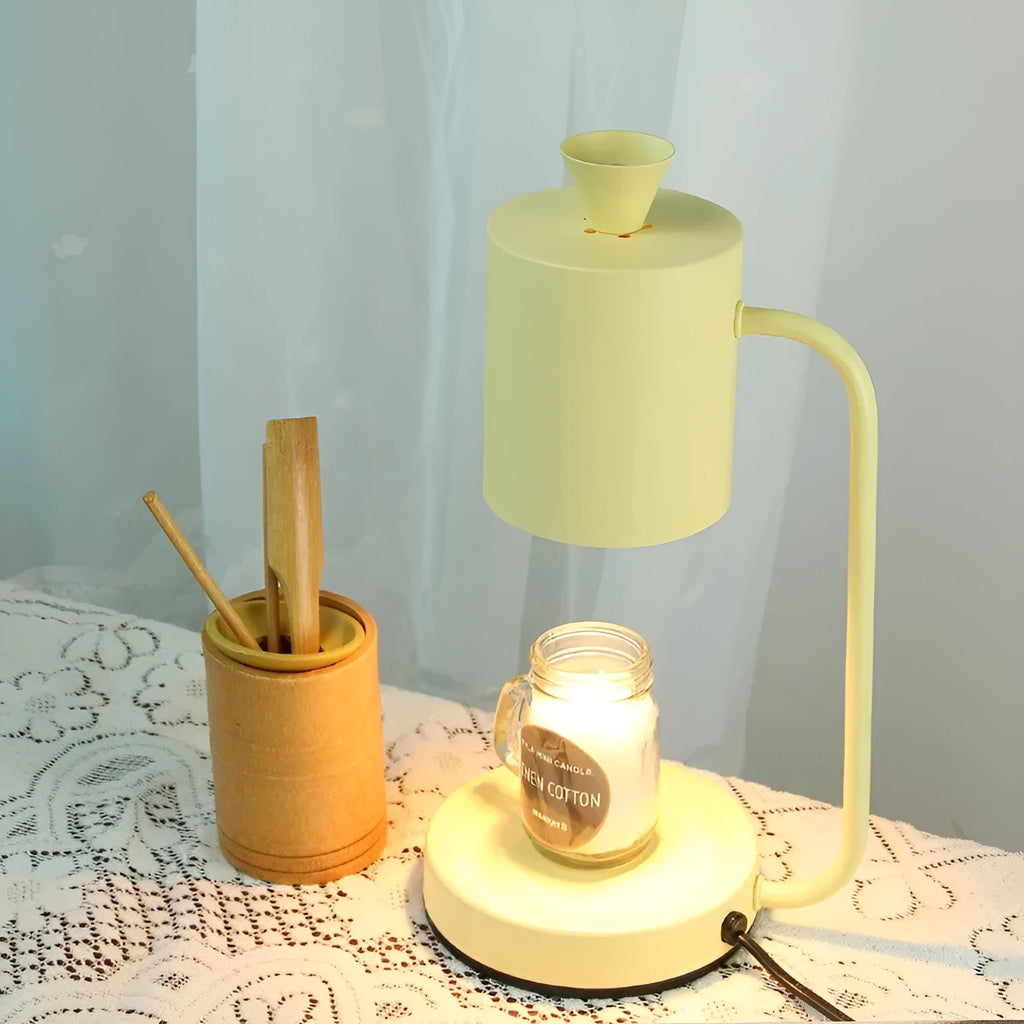 European-style aromatherapy wax melting lamp with metal holder in white colour