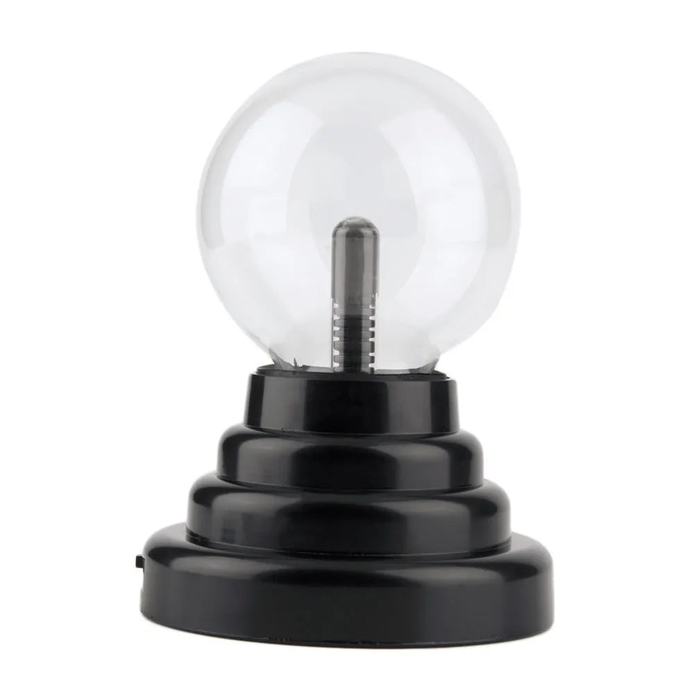 Colourful USB magic ball light with 7.62 cm glass sphere on a white ABS base.