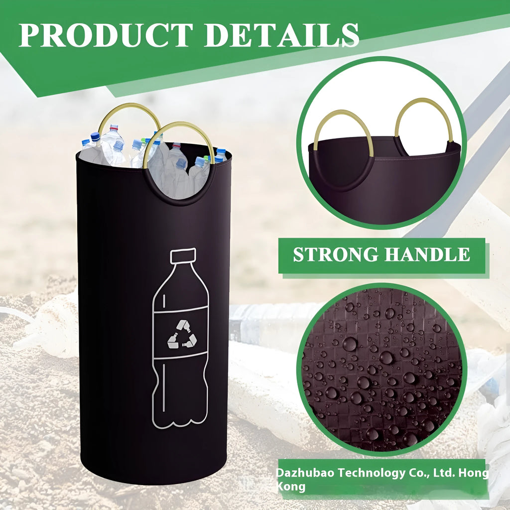 Round portable trash can 38x72cm with plain or patterned design options