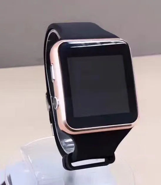 Smart watch with 1.54-inch IPS touch screen and black silicone strap on wrist