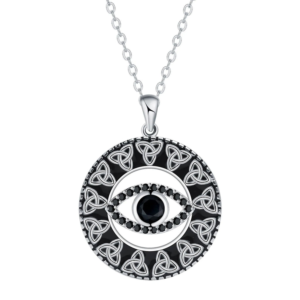 Devil's Eye copper necklace with pendant and cross chain for women
