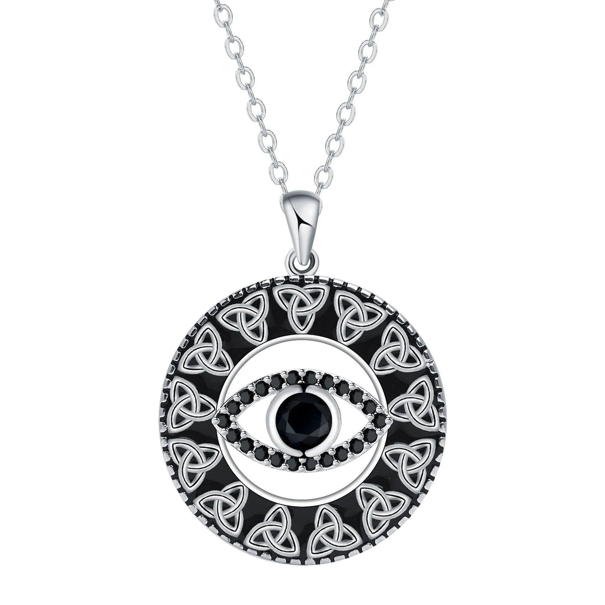 Devil's Eye copper necklace with pendant and cross chain for women