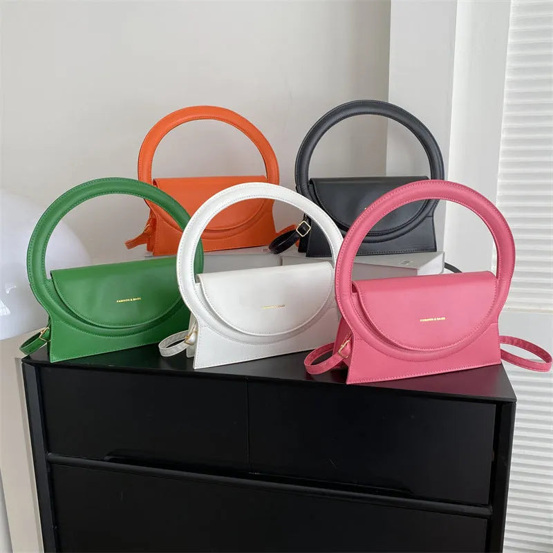 Horizontal square PU leather shoulder messenger bag with internal mobile phone pocket in colour options
