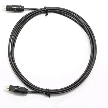 OD2.2 digital audio optical fibre cable with slim 2.2mm profile and Toslink connectors.