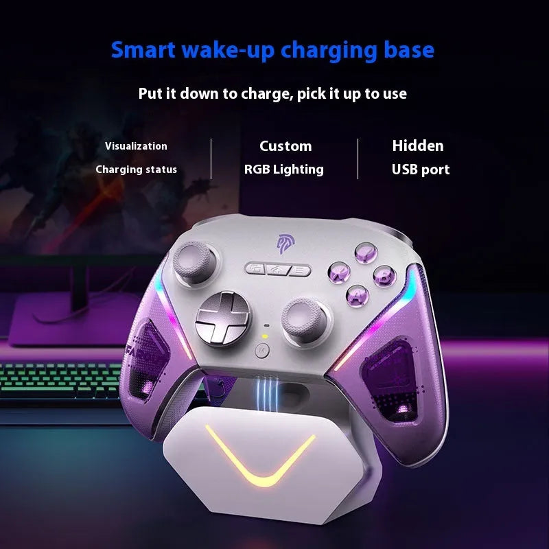 Rocker Smart Startstop Charging Base game controller with Double-cut Triggers in Black, Green or Purple colour