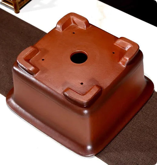 Extra large Chinese style purple clay bonsai flower pot for indoor planting