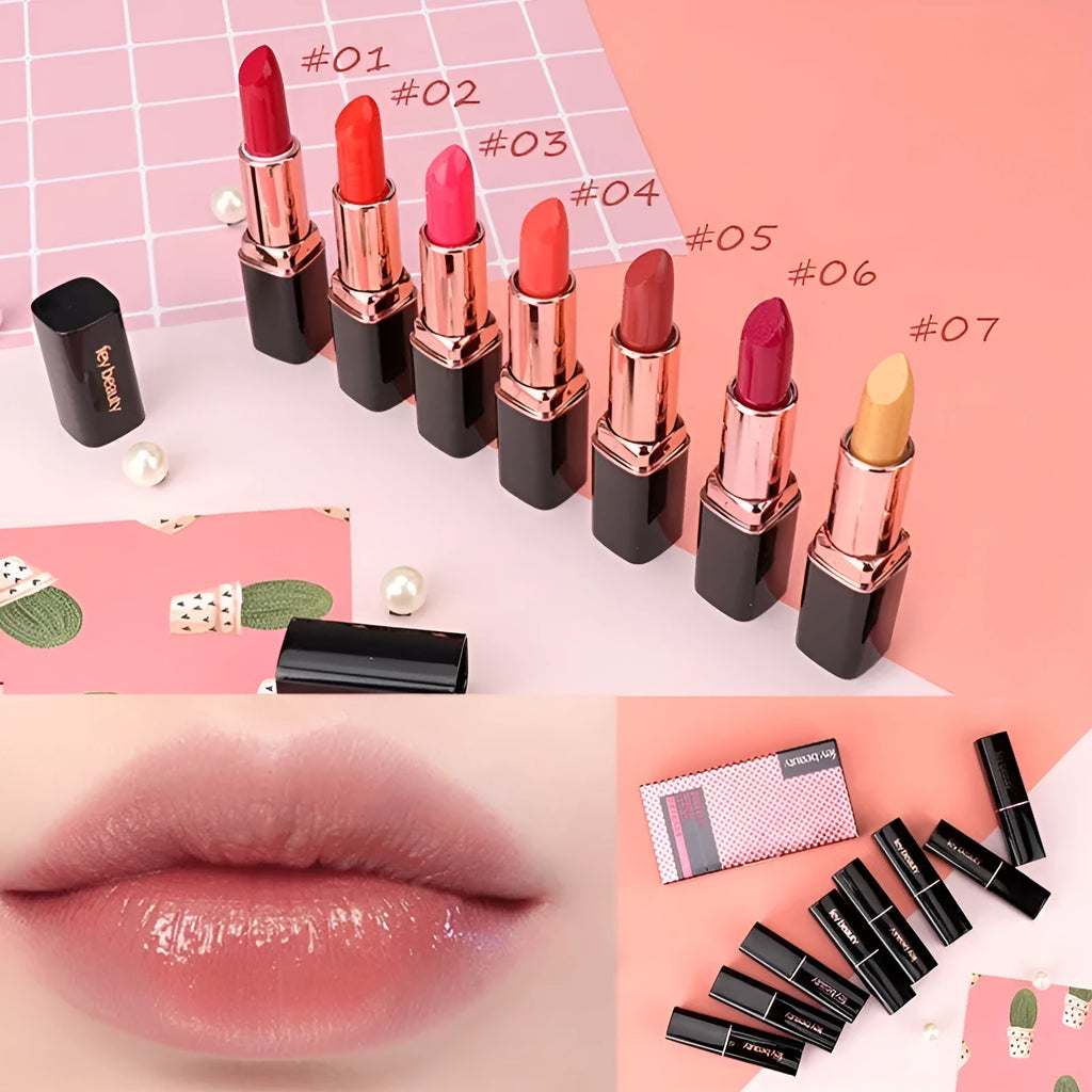 Fey Beauty moisturising lipstick bullet in Cameo Brown shade, 3.8g, non-fading and non-staining formula.