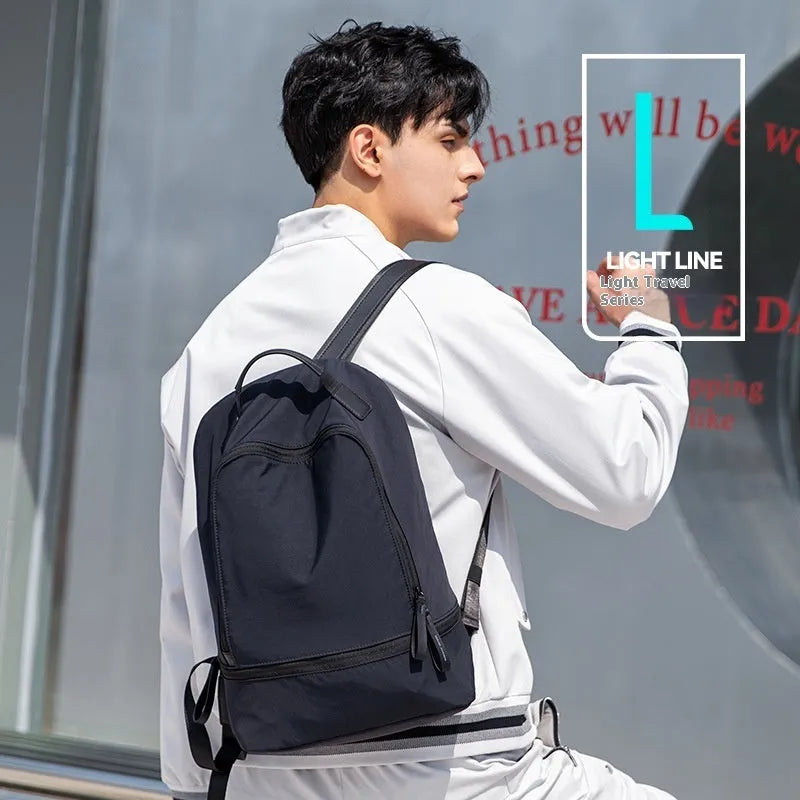 Lightweight Oxford cloth backpack in solid colour with 20L capacity for travel and commuter use