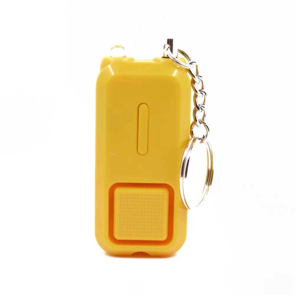 Compact personal safety alarm in pink, black, white, yellow or green with 130DB volume for women's protection