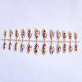 Almond-shaped European style nail art strips with removable flower armour design in solid colour options