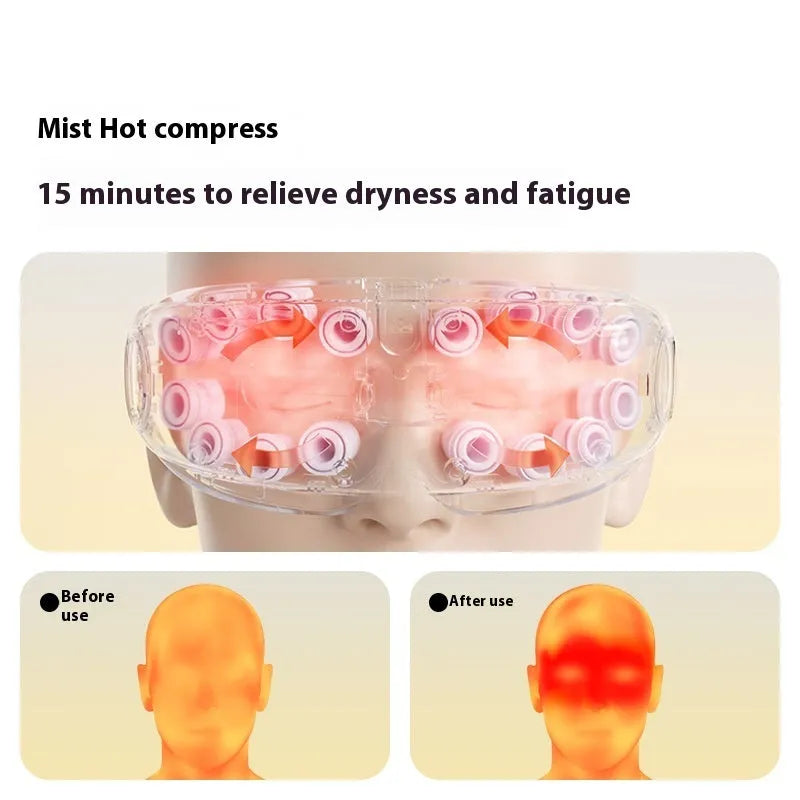 Rechargeable Bluetooth eye steam hot compress massage instrument in purplish grey colour