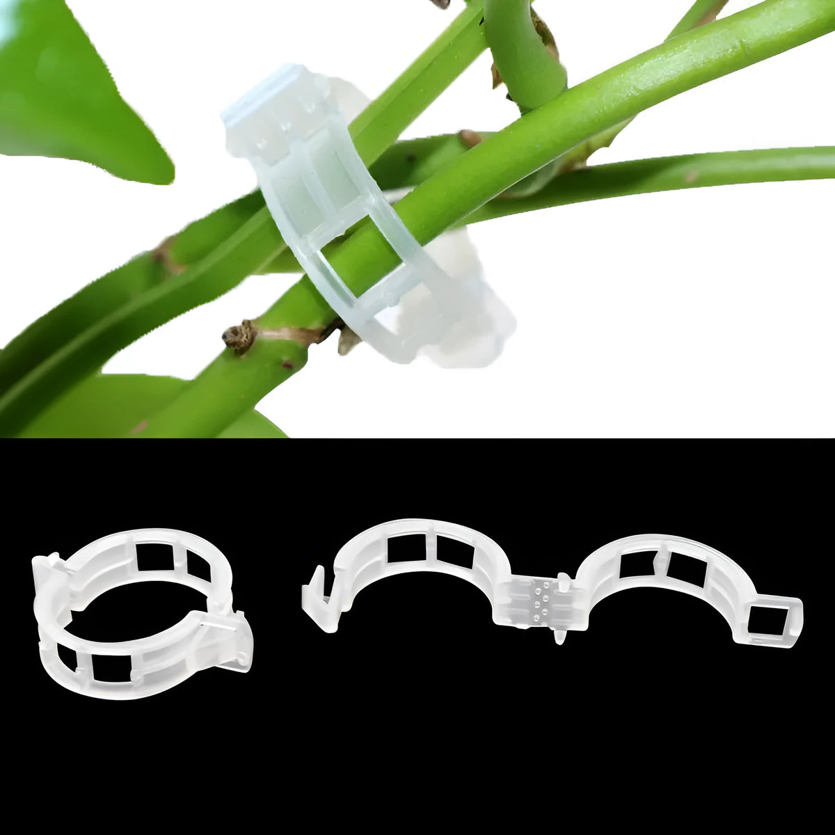 50 plastic plant grafting clips in assorted colours for tomato and garden plant support