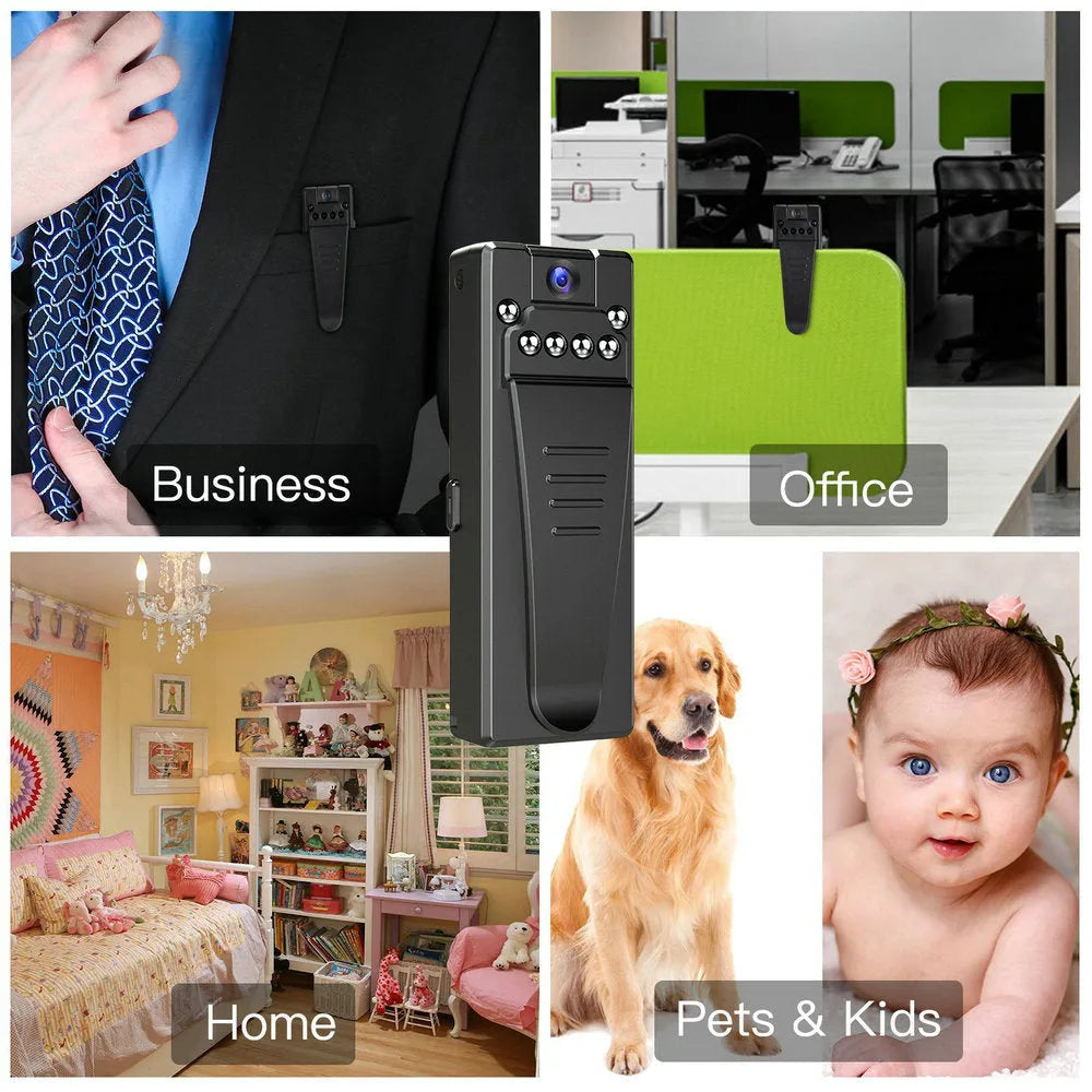 Black 1080p HD DV home camera with night vision on a flat surface.
