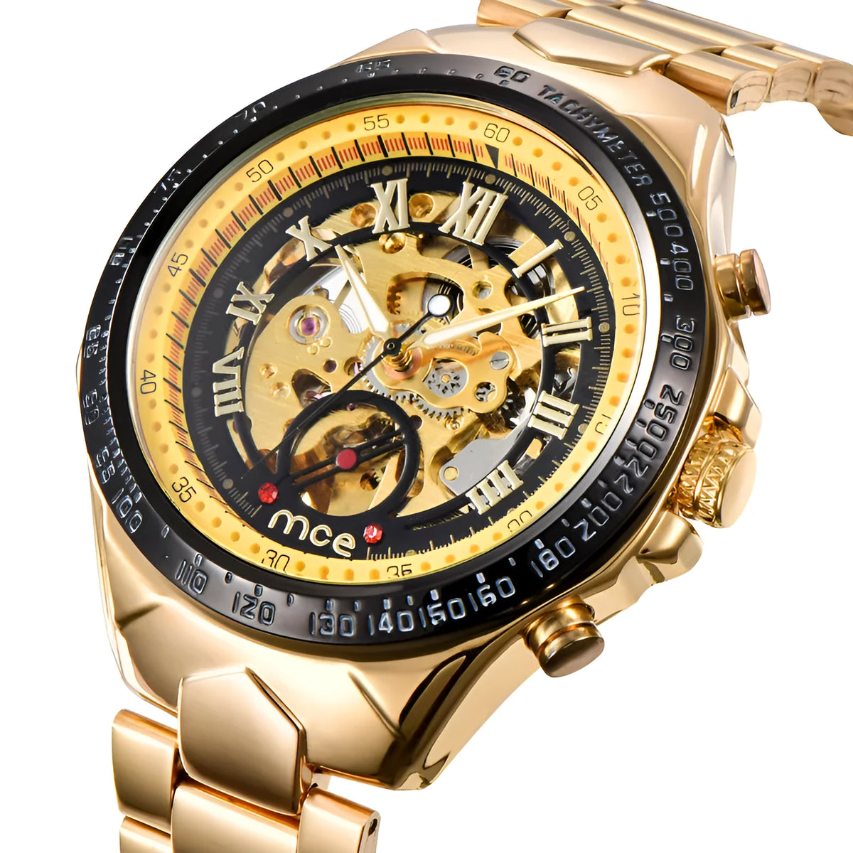 Men's explosion-proof mechanical watch with MCE movement on wrist
