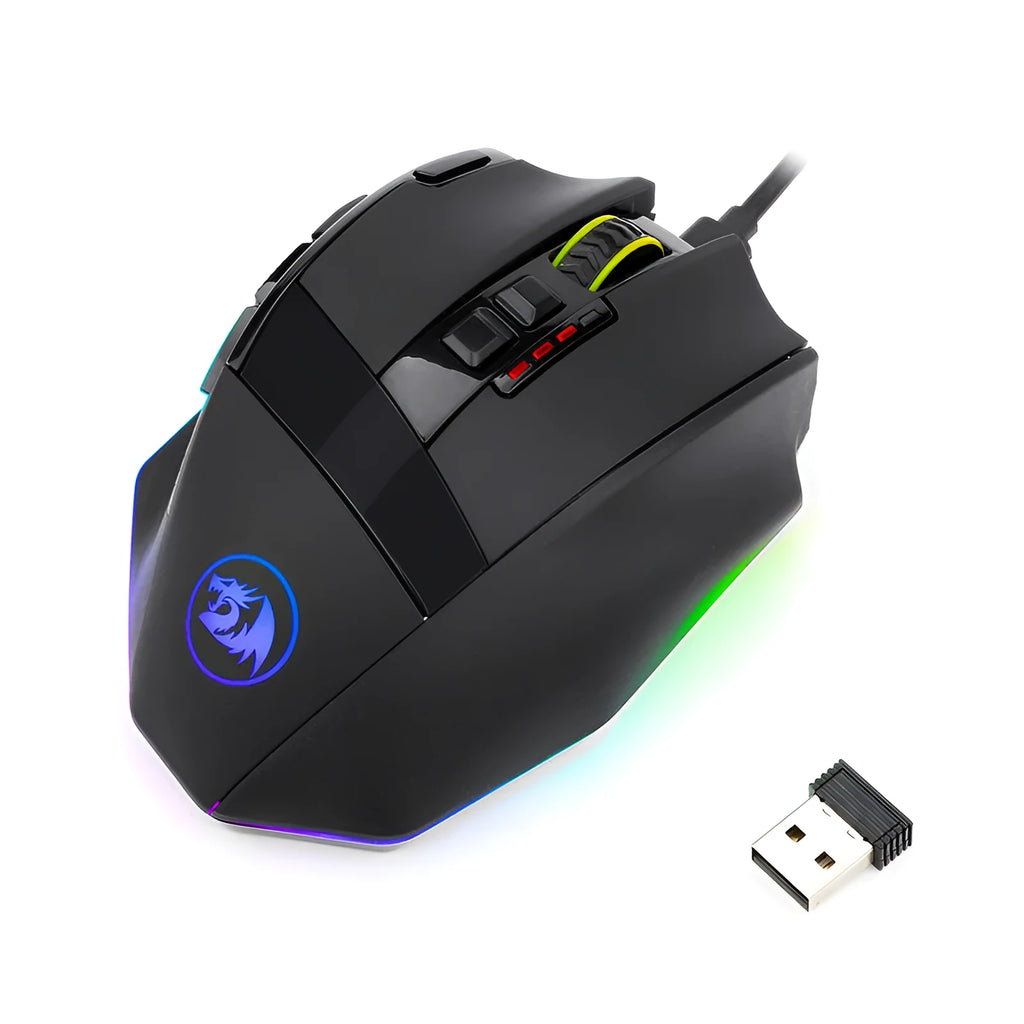 Redragon M801P black wireless gaming mouse with nine programmable buttons