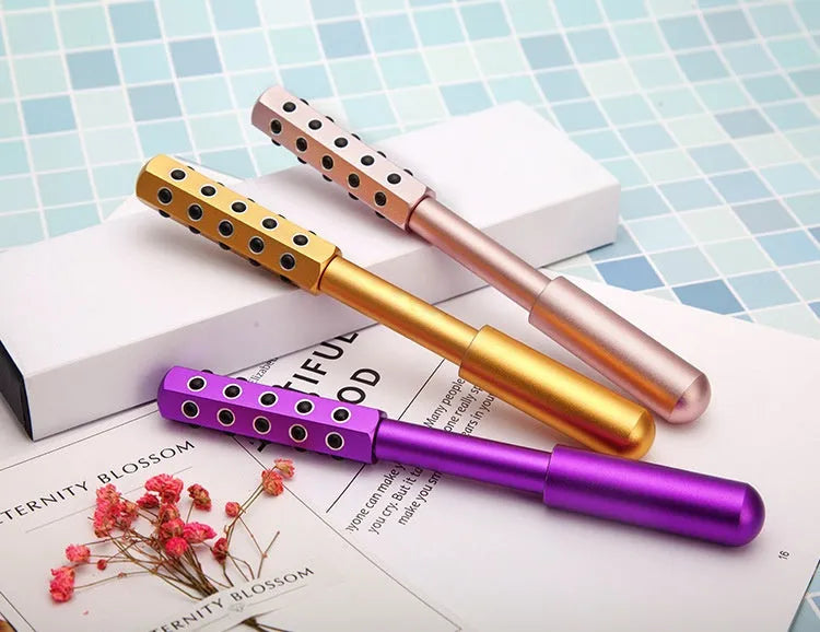 Germanium particles facial massage roller beauty instrument with purple colour option