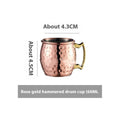 Copper plated stainless steel Moscow Mule mug in gold finish with hammered texture