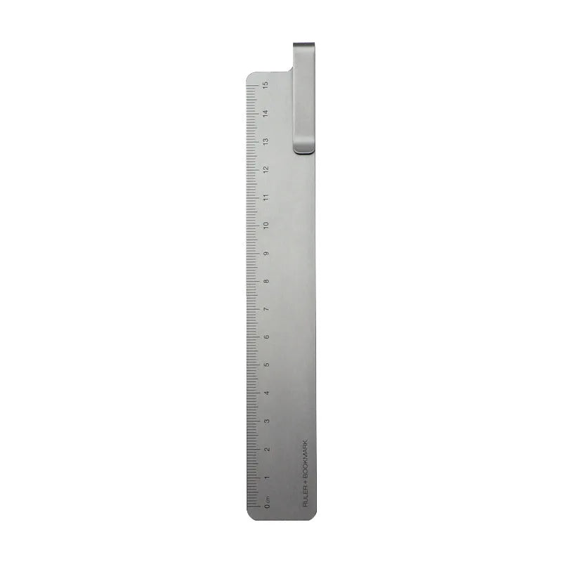 15cm aluminum alloy bookmark ruler with laser-engraved scale in retro design