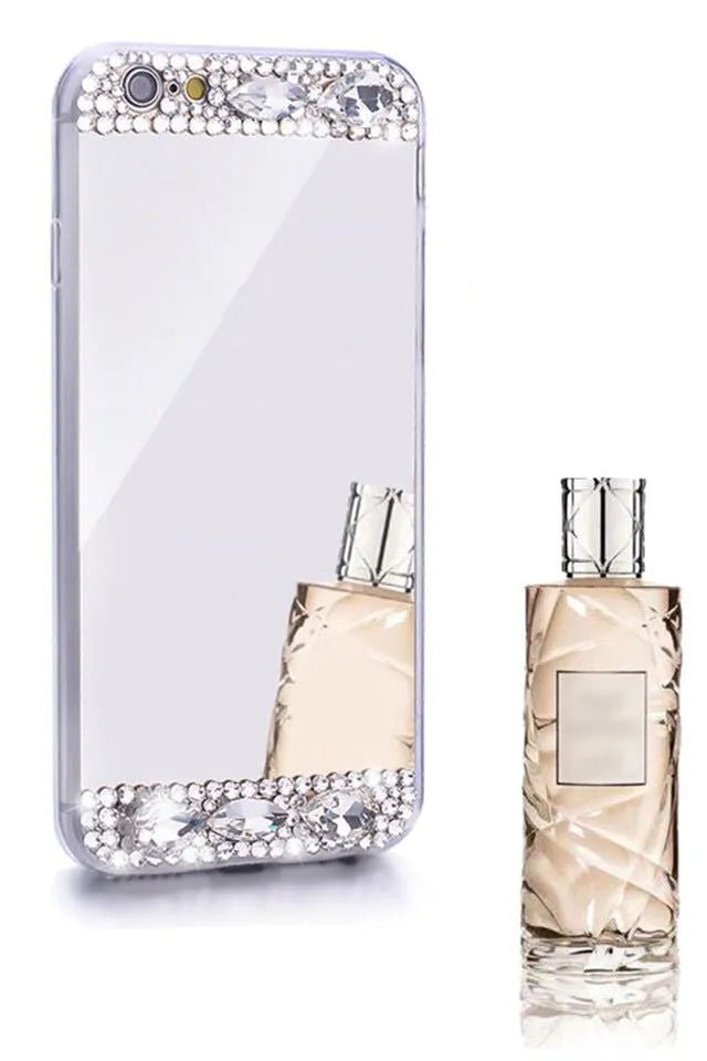 Gold rhinestone silicone phone case for Huawei smartphones with decorative manual craft styling
