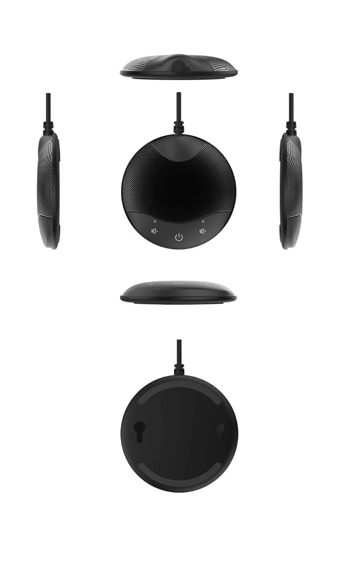 Black square USB condenser microphone for conference calls and gaming voice chat