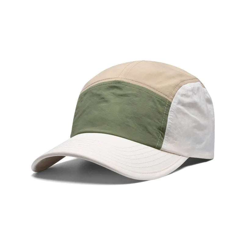 Men's cotton-polyester baseball cap with curved brim in khaki, army green, orange or yellow