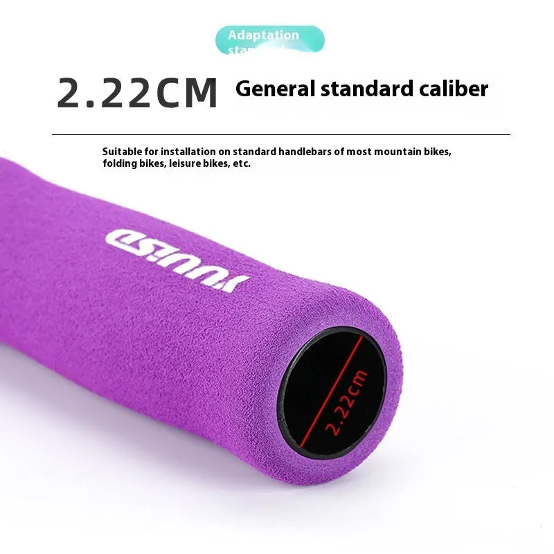 Mountain bike sponge handlebar covers in black, purple and biange colours showing ultra-light 41g construction