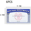 Clear PVC waterproof card holder for social security cards, sized 9.7 by 5.9 centimetres.