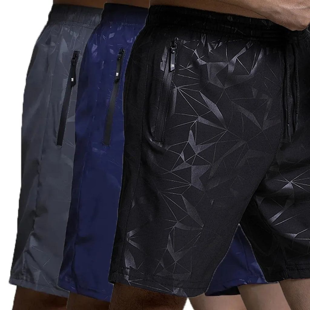Men's loose fitting sports shorts with printed beach pants design in black colour
