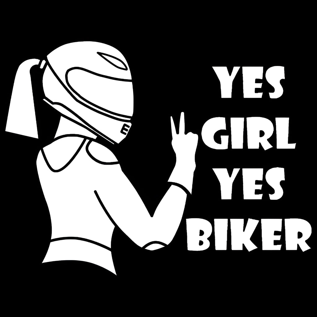 Waterproof girl rider character sticker for vehicle decoration measuring 16cm by 15cm