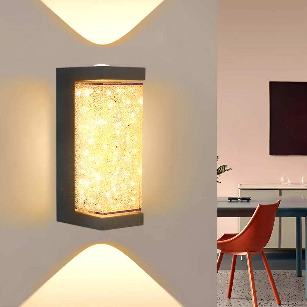 Indoor crystal wall lamp 220V in round or square style with 3000K warm or 6500K white light