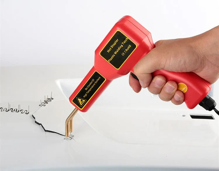 CR-307 model plastic welding gun with LED light and power cord for car bumper repair.
