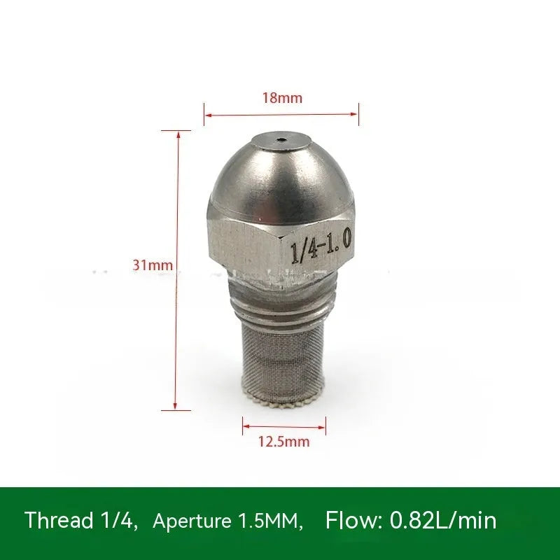 304 stainless steel two-point spray nozzle with 1/4 thread connection and multiple aperture size options