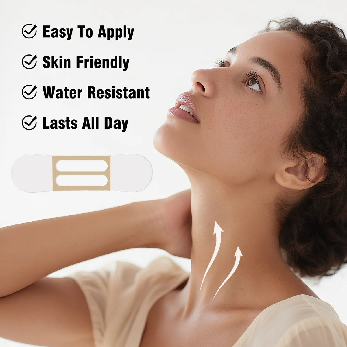12 pack of invisible breathable neck lift stickers for physical lifting and fade neck pattern