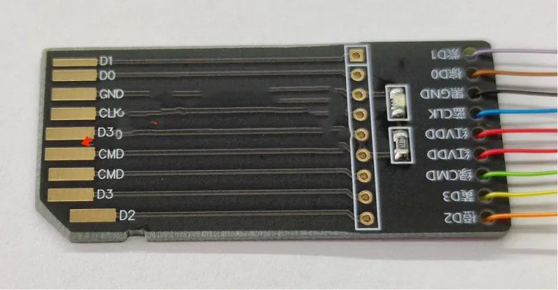 EMMC read/write tool with SD card PCB port for car audio maintenance
