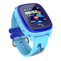 Blue children's waterproof smart watch with touch screen and silicone wristband