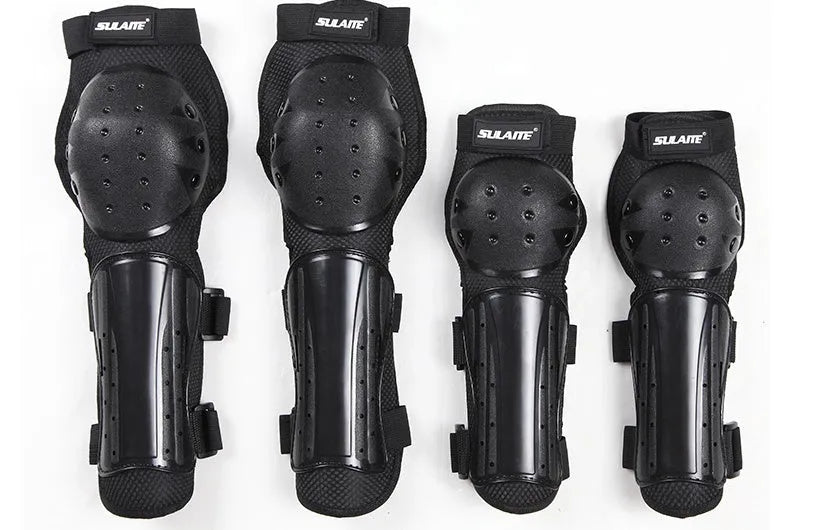 Black adults protective gear set with PE rubber shell, EVA foam, Velcro and elastic webbing, free size