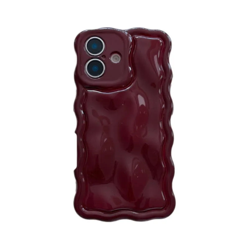 Water ripple TPU phone case for iPhone 17 Pro Max with electroplated meteorite finish and 3D wave pattern