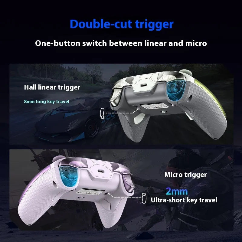 Rocker Smart Startstop Charging Base game controller with Double-cut Triggers in Black, Green or Purple colour