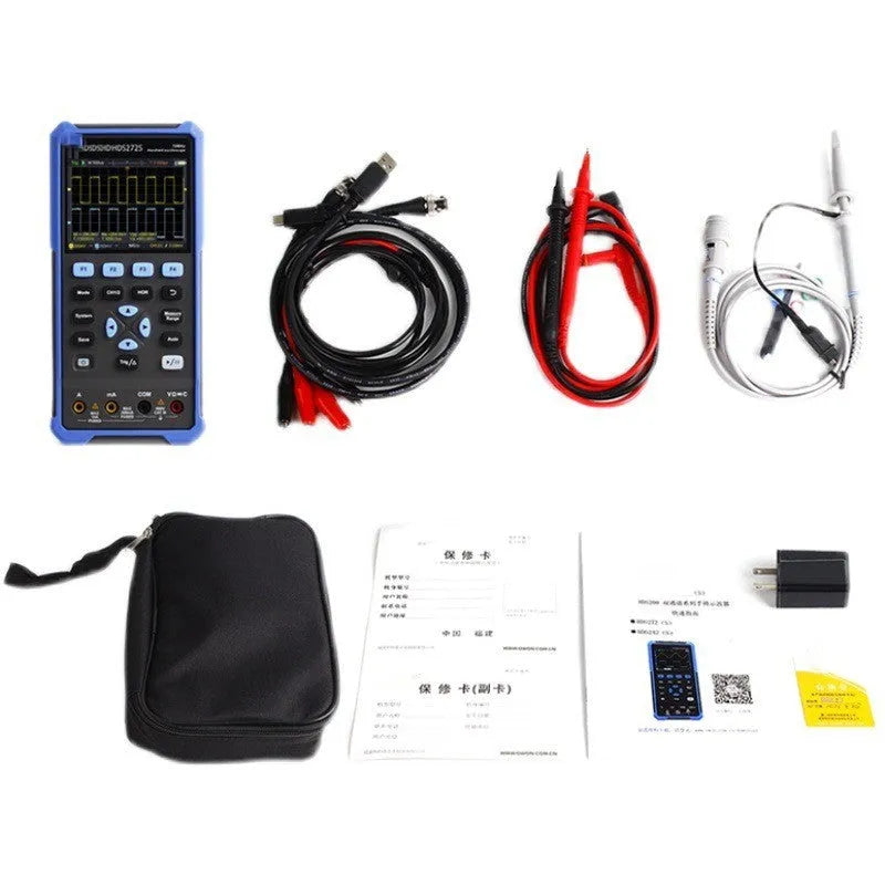 Handheld digital oscilloscope with probes and accessories for automotive diagnostics