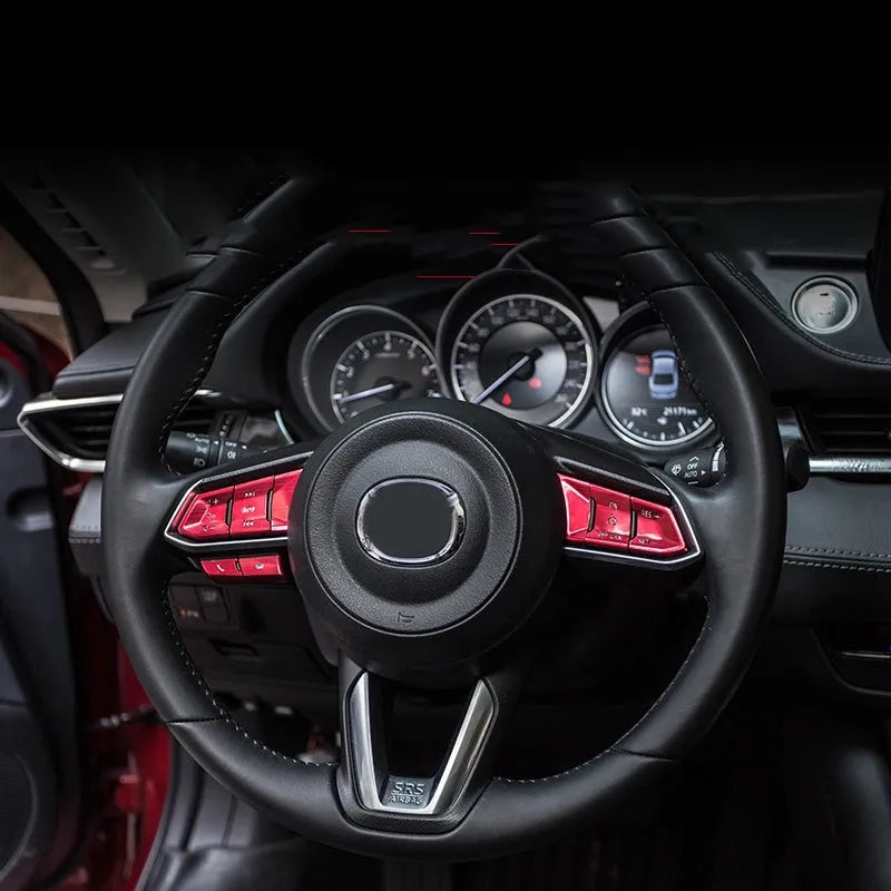 Aluminium alloy steering wheel decorative stickers in multiple colours for Mazda and Honda vehicles