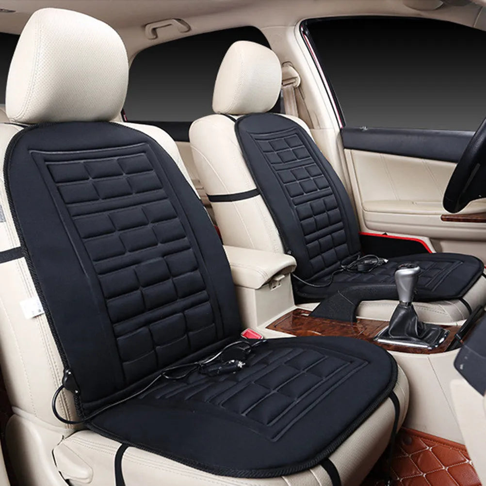 Black two seater heated seat cushion 128x49cm with adjustable 40-60C temperature for car office sofa bed